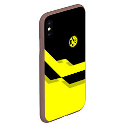 Чехол iPhone XS Max матовый BVB FC: Yellow style, цвет: 3D-коричневый — фото 2