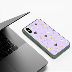 Чехол iPhone XS Max матовый Сейлор Мур, цвет: 3D-темно-зеленый — фото 2