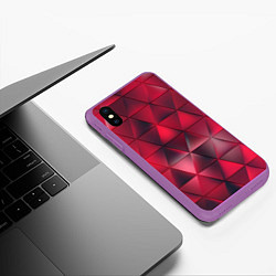 Чехол iPhone XS Max матовый Dark Red, цвет: 3D-фиолетовый — фото 2