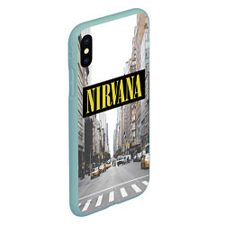 Чехол iPhone XS Max матовый Nirvana City, цвет: 3D-мятный — фото 2