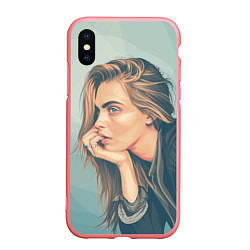 Чехол iPhone XS Max матовый Cara Delevingne 3