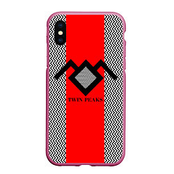 Чехол iPhone XS Max матовый Twin Peaks Mark, цвет: 3D-малиновый