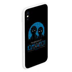 Чехол iPhone XS Max матовый Холмс и Ватсон 221B, цвет: 3D-белый — фото 2