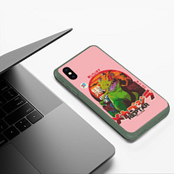 Чехол iPhone XS Max матовый Godzilla Reptar, цвет: 3D-темно-зеленый — фото 2