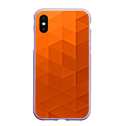 Чехол iPhone XS Max матовый Orange abstraction, цвет: 3D-светло-сиреневый