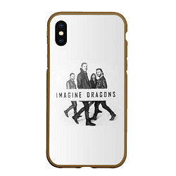 Чехол iPhone XS Max матовый Imagine Dragons: White, цвет: 3D-коричневый