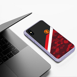 Чехол iPhone XS Max матовый Man UTD FC: Sport Camo, цвет: 3D-светло-сиреневый — фото 2