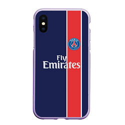 Чехол iPhone XS Max матовый FC PSG: Original, цвет: 3D-светло-сиреневый