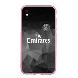 Чехол iPhone XS Max матовый PSG FC: Polygons 2018, цвет: 3D-розовый