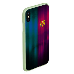 Чехол iPhone XS Max матовый Barcelona FC: Abstract 2018, цвет: 3D-салатовый — фото 2