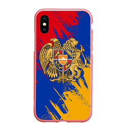 Чехол iPhone XS Max матовый Герб и флаг Армении