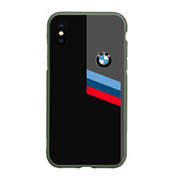 Чехол iPhone XS Max матовый BMW БМВ, цвет: 3D-темно-зеленый