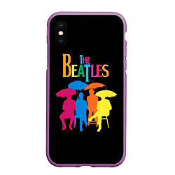 Чехол iPhone XS Max матовый The Beatles: Colour Rain, цвет: 3D-фиолетовый