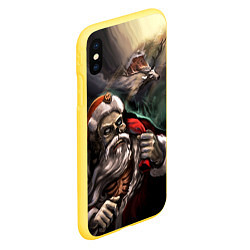 Чехол iPhone XS Max матовый Bad Santa Claus, цвет: 3D-желтый — фото 2