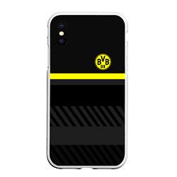 Чехол iPhone XS Max матовый FC Borussia 2018 Original #3, цвет: 3D-белый