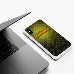 Чехол iPhone XS Max матовый PUBG: Lines Bright, цвет: 3D-белый — фото 2