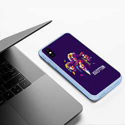 Чехол iPhone XS Max матовый Led Zeppelin: Violet Art, цвет: 3D-голубой — фото 2