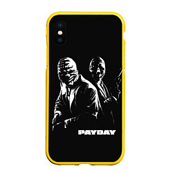 Чехол iPhone XS Max матовый Payday, цвет: 3D-желтый