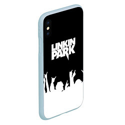 Чехол iPhone XS Max матовый Linkin Park: Black Rock, цвет: 3D-голубой — фото 2
