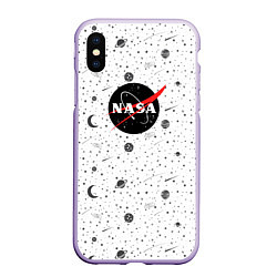 Чехол iPhone XS Max матовый NASA: Moonlight, цвет: 3D-светло-сиреневый