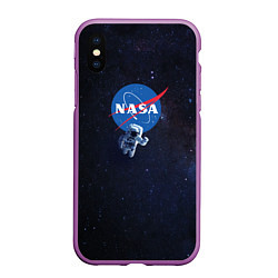 Чехол iPhone XS Max матовый NASA: Hello World, цвет: 3D-фиолетовый