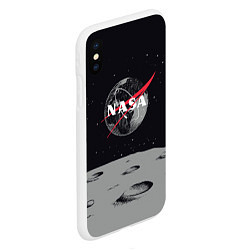 Чехол iPhone XS Max матовый NASA: Moon, цвет: 3D-белый — фото 2