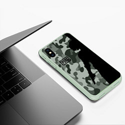 Чехол iPhone XS Max матовый PUBG: Camo Shadow, цвет: 3D-салатовый — фото 2