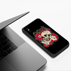 Чехол iPhone XS Max матовый Metallica Skull, цвет: 3D-черный — фото 2