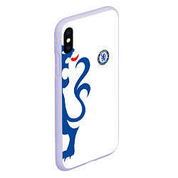 Чехол iPhone XS Max матовый FC Chelsea: White Lion, цвет: 3D-светло-сиреневый — фото 2