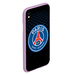 Чехол iPhone XS Max матовый FC PSG: Blue Lines, цвет: 3D-сиреневый — фото 2