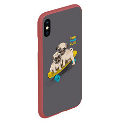 Чехол iPhone XS Max матовый Street Skate Pups, цвет: 3D-красный — фото 2