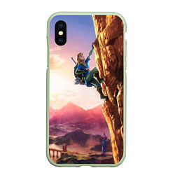 Чехол iPhone XS Max матовый Zelda Rock, цвет: 3D-салатовый