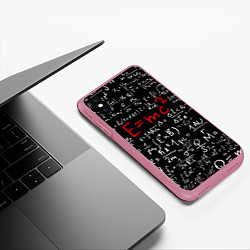 Чехол iPhone XS Max матовый E=mc2, цвет: 3D-малиновый — фото 2