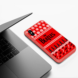 Чехол iPhone XS Max матовый The Beatles: New Year, цвет: 3D-красный — фото 2