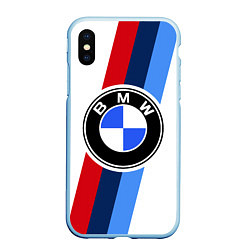 Чехол iPhone XS Max матовый BMW M: White Sport, цвет: 3D-голубой