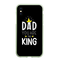 Чехол iPhone XS Max матовый Dad you are the King, цвет: 3D-салатовый