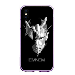 Чехол iPhone XS Max матовый Eminem B&G, цвет: 3D-сиреневый