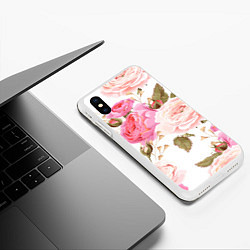 Чехол iPhone XS Max матовый Spring Flowers, цвет: 3D-белый — фото 2