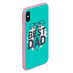 Чехол iPhone XS Max матовый To the best Dad, цвет: 3D-розовый — фото 2
