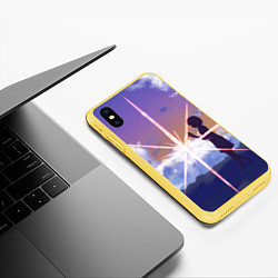 Чехол iPhone XS Max матовый Your Name, цвет: 3D-желтый — фото 2