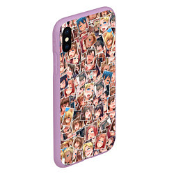 Чехол iPhone XS Max матовый Ahegao: Snaps, цвет: 3D-сиреневый — фото 2