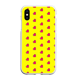 Чехол iPhone XS Max матовый 8 bit yellow love