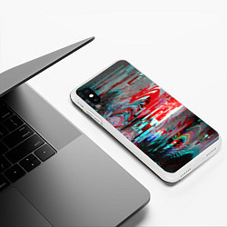 Чехол iPhone XS Max матовый Glitch effect, цвет: 3D-белый — фото 2