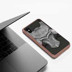 Чехол iPhone XS Max матовый Рыцарь в доспехах, цвет: 3D-коричневый — фото 2