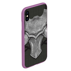 Чехол iPhone XS Max матовый Рыцарь в доспехах, цвет: 3D-фиолетовый — фото 2