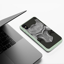 Чехол iPhone XS Max матовый Рыцарь в доспехах, цвет: 3D-салатовый — фото 2