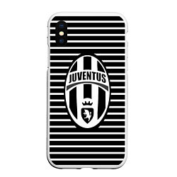 Чехол iPhone XS Max матовый FC Juventus: Black Lines
