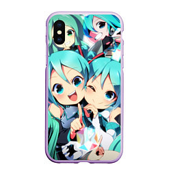 Чехол iPhone XS Max матовый Vocaloid, цвет: 3D-сиреневый