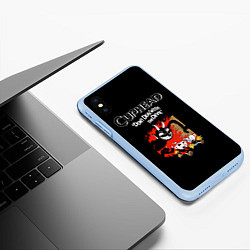 Чехол iPhone XS Max матовый Cuphead: Hell Devil, цвет: 3D-голубой — фото 2