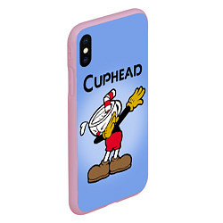 Чехол iPhone XS Max матовый Cuphead Dab, цвет: 3D-розовый — фото 2